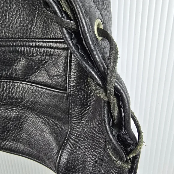 Milwaukee Leather Vintage Black Mens Lace Up Sides Buffalo Nickle Snaps Size 48